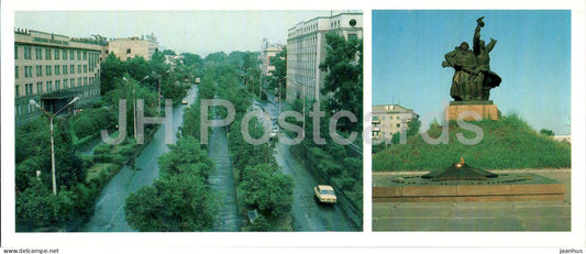 Abakan - Lenin street - military glory memorial - Khakassia - 1986 - Russia USSR - unused - JH Postcards
