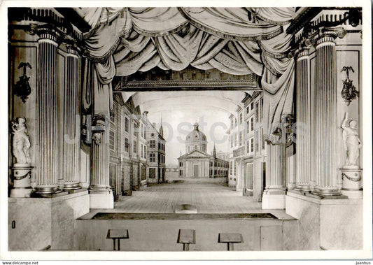 Gripsholm - Nationalmuseum - interior fran teatern med scendekoration - theater - old postcard - Sweden - unused - JH Postcards
