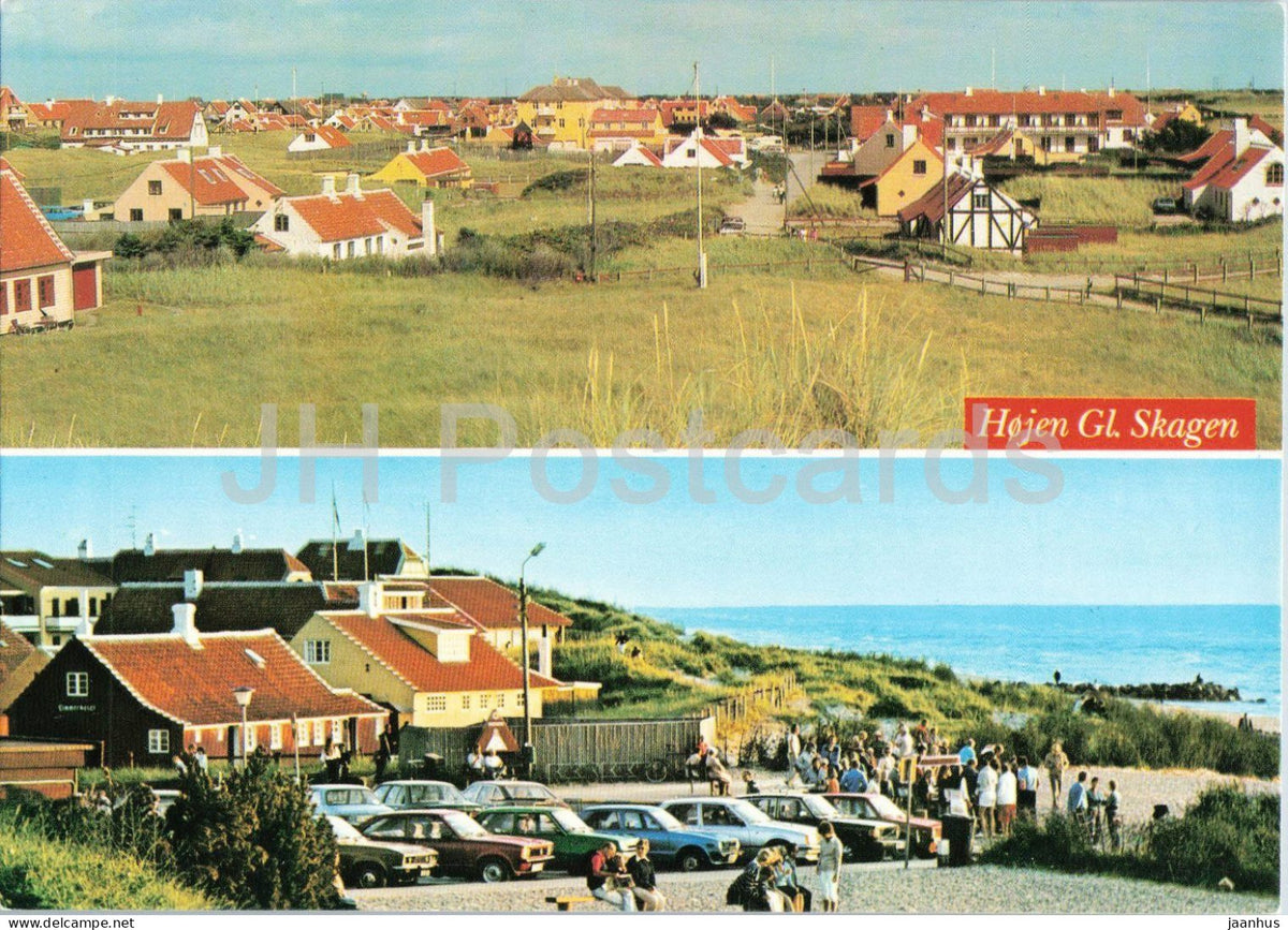 Skagen - Hojen Gl. Skagen - two views - car - 8810 - 1980s - Denmark - unused - JH Postcards