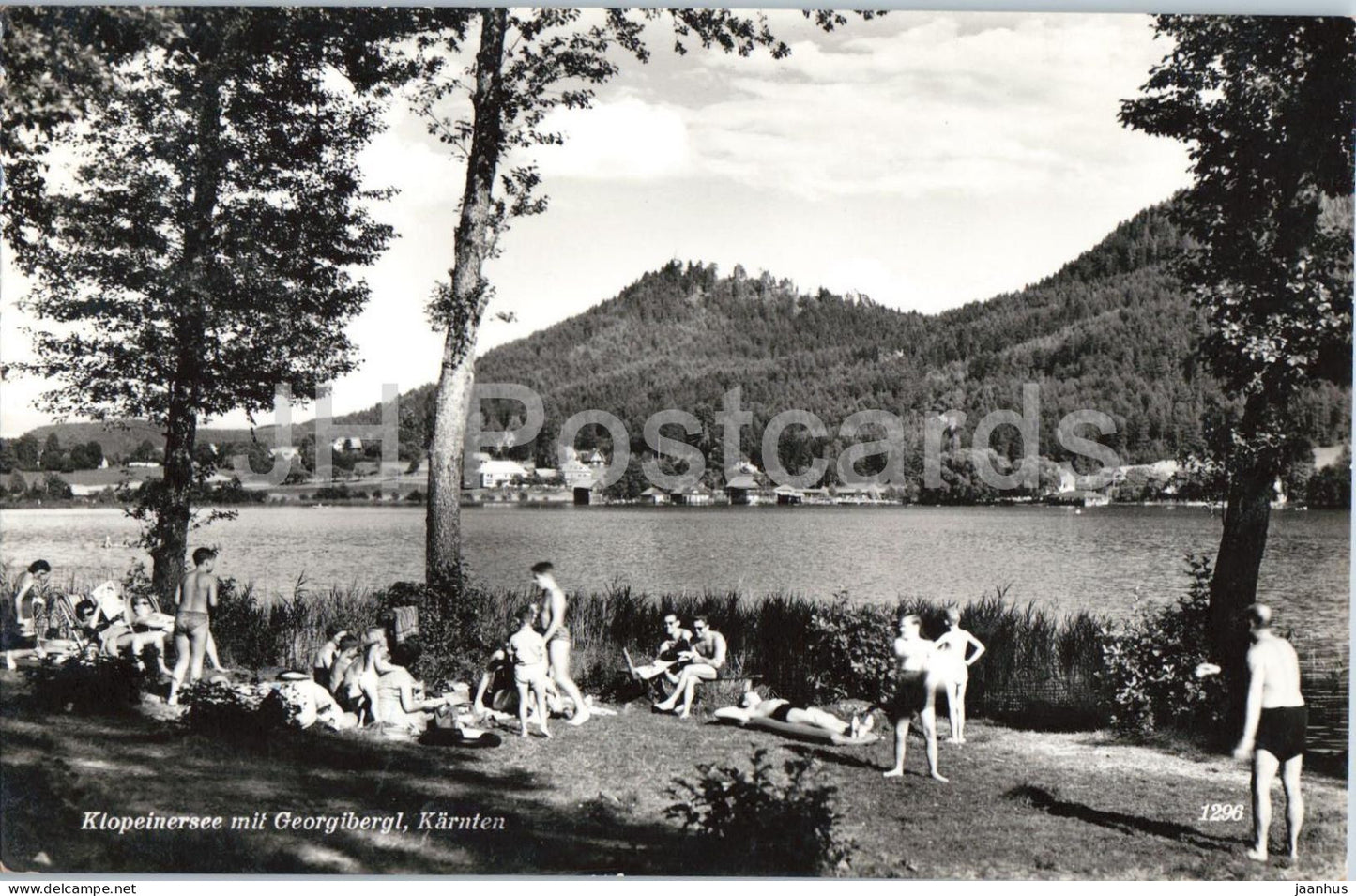 Klopeinersee mit Georgibergl - Karnten - lake - 1296 - old postcard - 1958 - Austria - used - JH Postcards