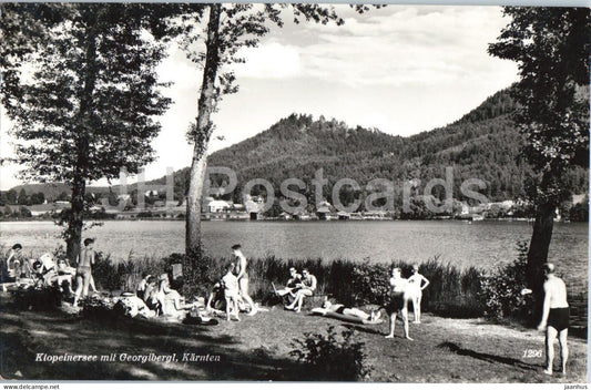 Klopeinersee mit Georgibergl - Karnten - lake - 1296 - old postcard - 1958 - Austria - used - JH Postcards