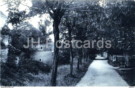 Eggenburg - Maulbeerstatte - street with trees - old ruins - walkway - No. 4 - old postcard - Austria - unused - JH Postcards