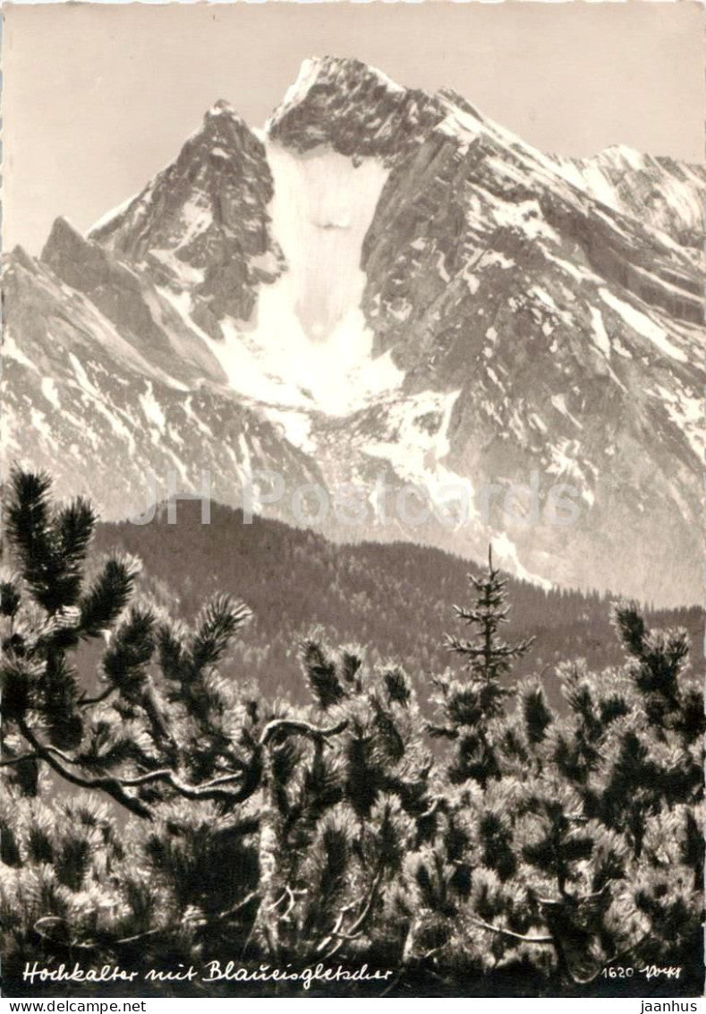 Hochkalter mit Blaueisgletscher - mountain peak - glacier - alpine landscape - 1620 - old postcard - Germany - unused - JH Postcards