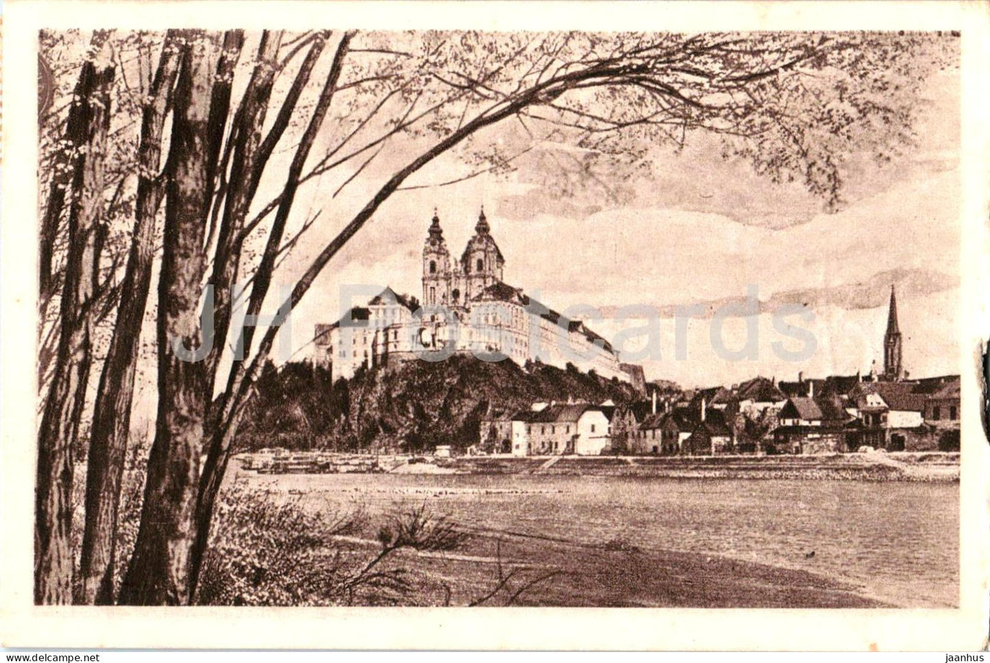 Melk a. D. - Benedictine Abbey - old postcard - 1922 - Austria - used - JH Postcards