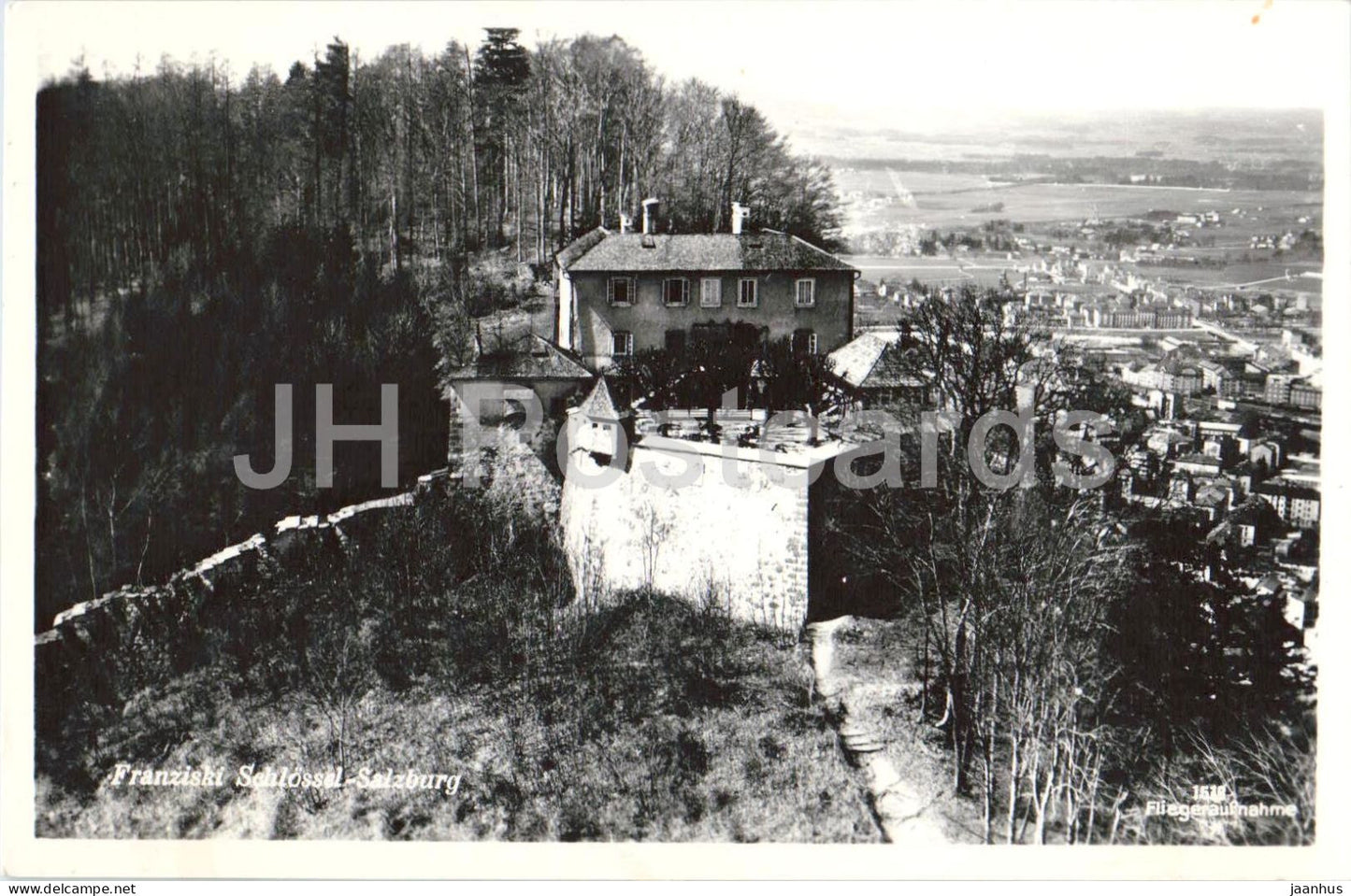 Salzburg - Franziski Schlossl - Castle - Panorama - Nr. 1518 - old postcard - 1930s - Austria - used - JH Postcards
