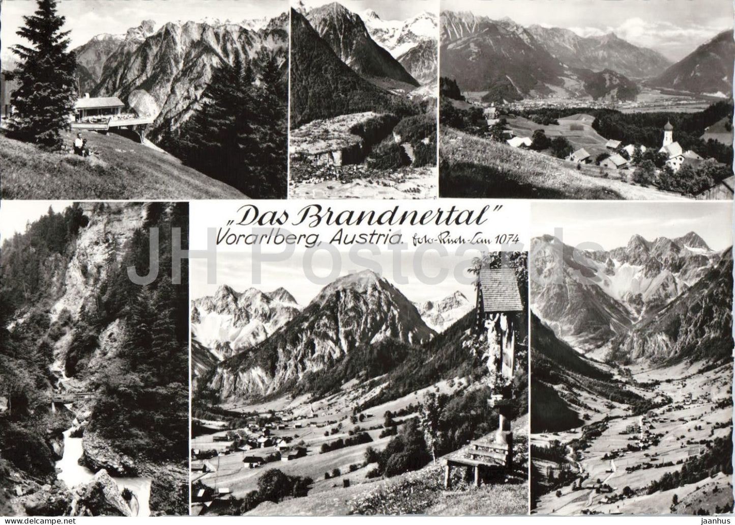 Das Brandnertal - Vorarlberg - alpine valley - villages - mountains - multiview - old postcard - Austria - unused - JH Postcards