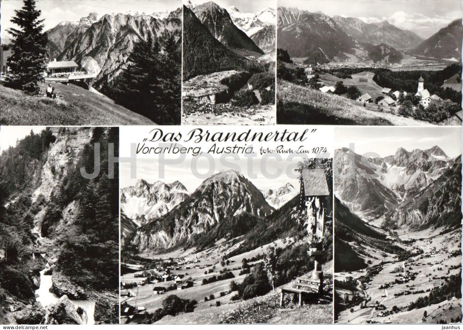 Das Brandnertal - Vorarlberg - alpine valley - villages - mountains - multiview - old postcard - Austria - unused - JH Postcards