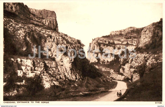 Cheddar - Entrance to the Gorge - 51108 - old postcard - United Kingdom - unused - JH Postcards