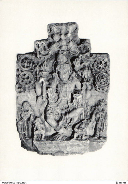 sculpture - Architectural Fragment with Dancing Shiva - Halebid - Indian art - Germany - unused - JH Postcards