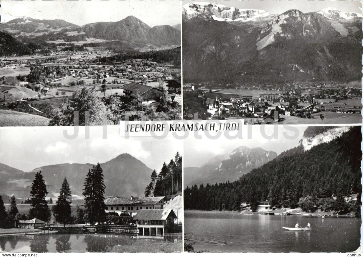 Seendorf Kramsach - Tirol - village - lake - boats - mountains - multiview - 1961 - Austria - used - JH Postcards