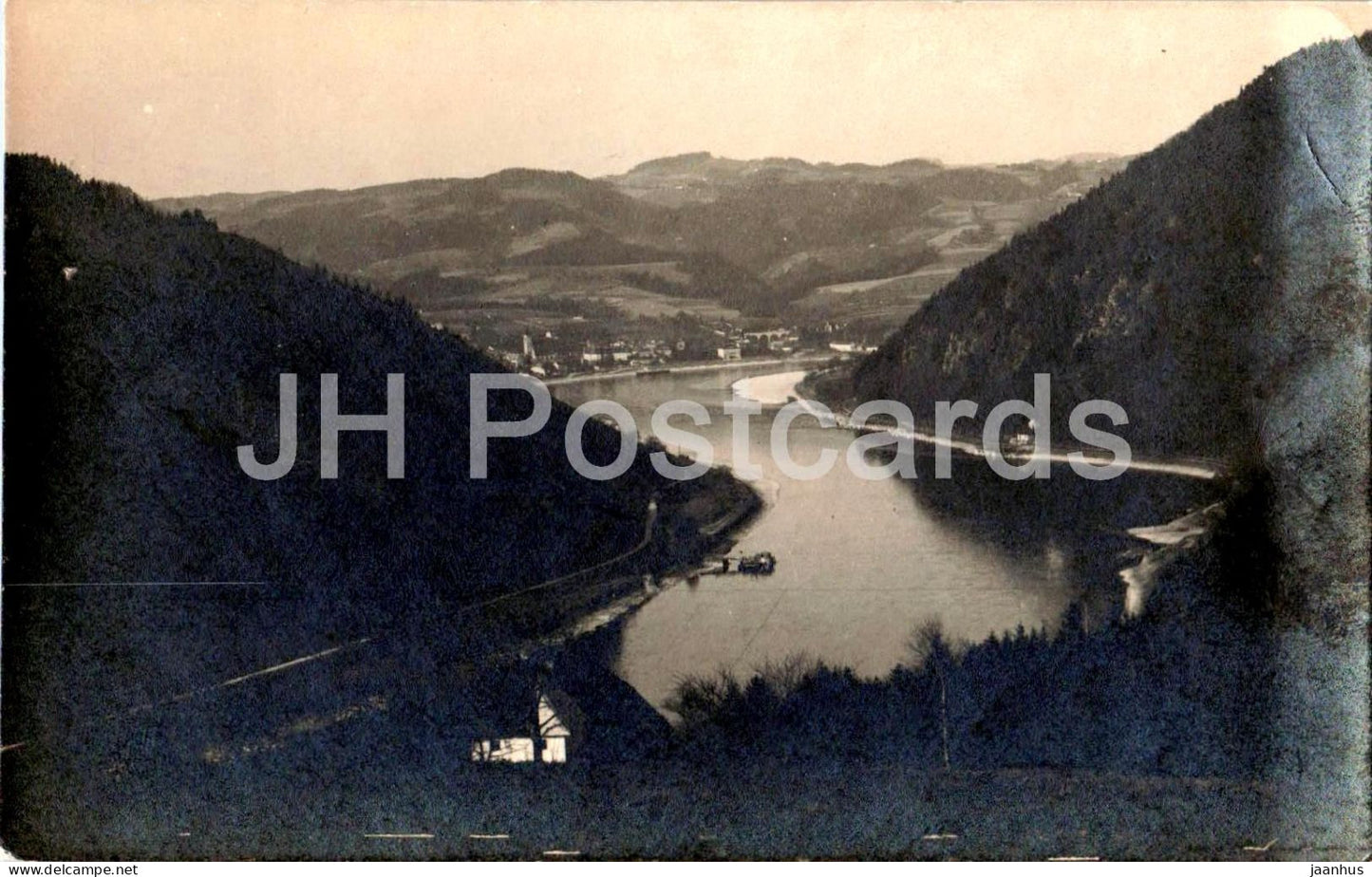 Grein a. d. Donau - panoramic view - photo - old postcard - 1926 - Austria - unused - JH Postcards