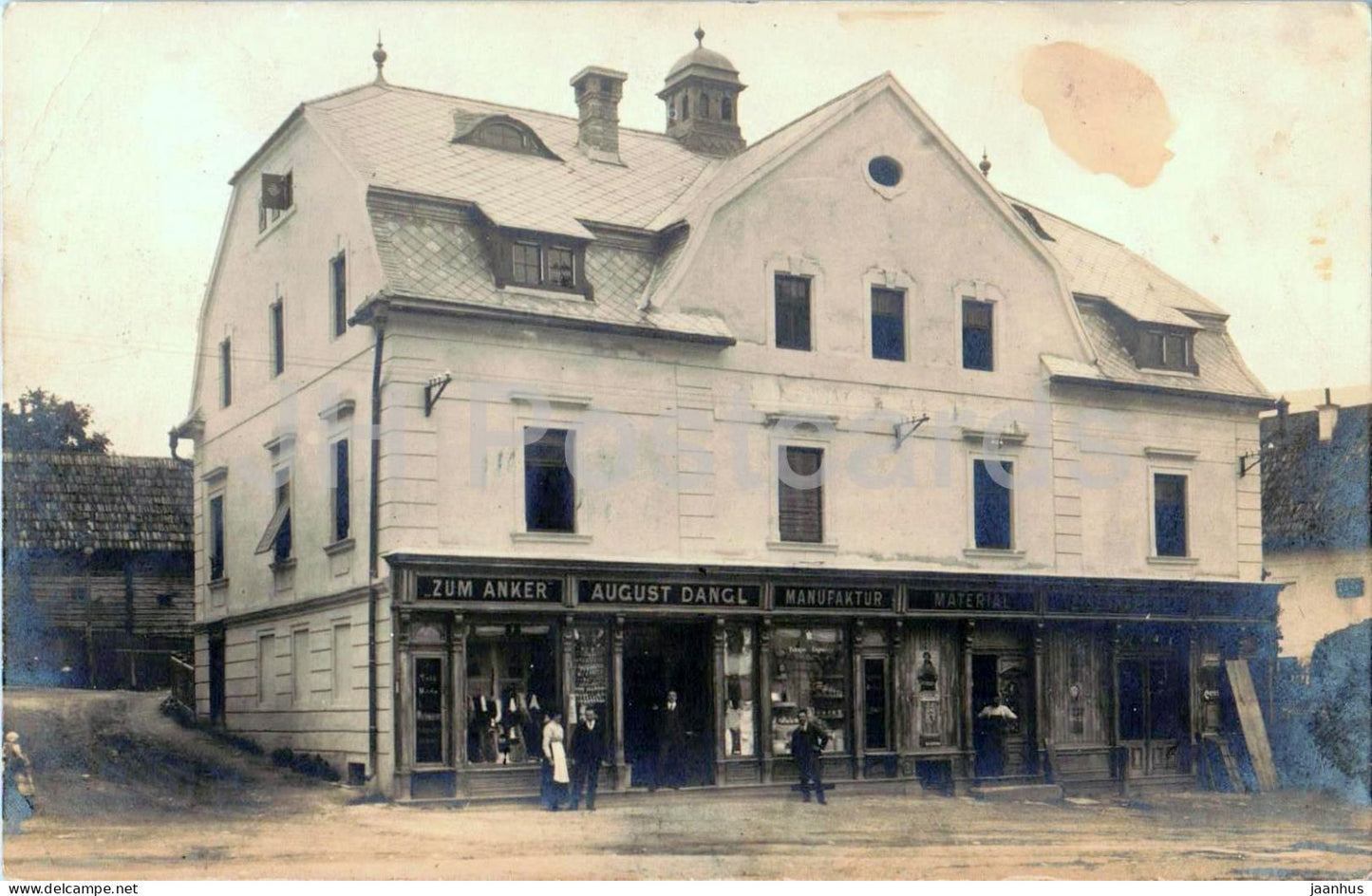 Irdning - Zum Anker - August Dangl Manufaktur - textile and clothing shopfront - old postcard - 1912 - Austria - unused - JH Postcards