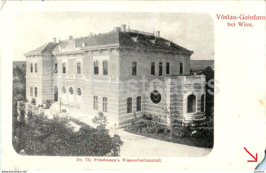 Voslau Gainfarn bei Wien - Baden Vienna - Dr. Th. Friedmanns Wasserheilanstalt - old postcard - 1900s - Austria - unused - JH Postcards