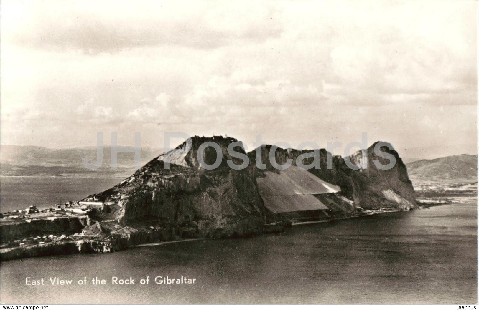 Gibraltar - East View of the Rock of Gibraltar - panoramic rock coastline - sea- old postcard - Gibraltar - unused - JH Postcards