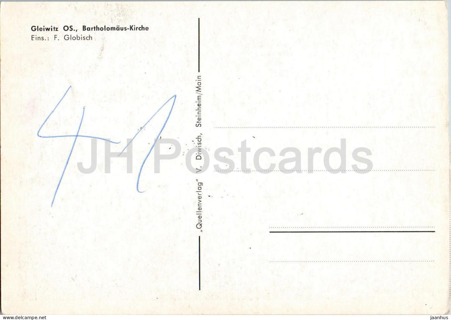 Gleiwitz OS - Bartholomaus Kirche St. Bartholomew Church - Gliwice - Schlesien - Silesia - old postcard - Poland - used