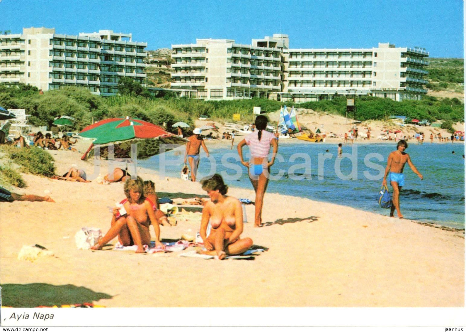 Nissi Beach - Ayia Napa - beach - bathers - hotels - nude - naked woman - Ayia Napa - 338 - Cyprus - used - JH Postcards