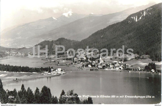 Techendorf am Weissensee in Karnten 950 m mit Kreuzeckgruppe 2704 m - 2383 - old postcard - 1959 - Austria - used - JH Postcards