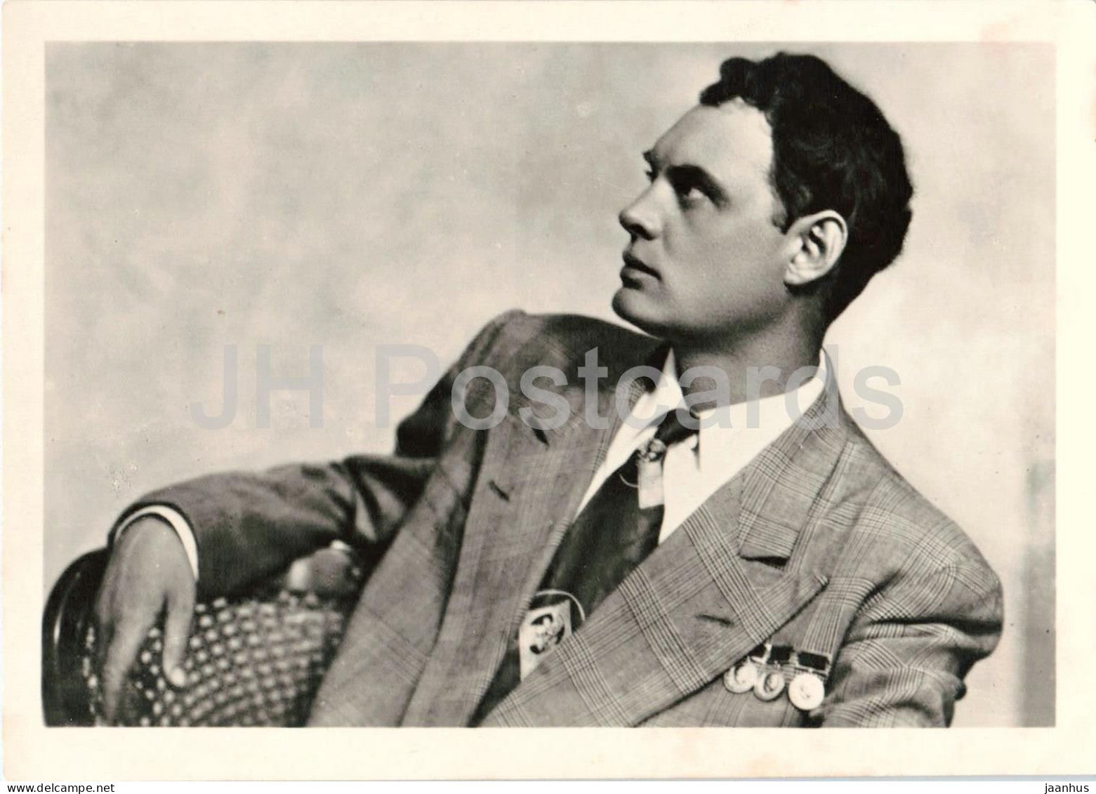 Pavel Kadochnikov - Russian actor portrait medals - MB - 05790 - cinema - 1954 - Estonia - USSR - unused - JH Postcards