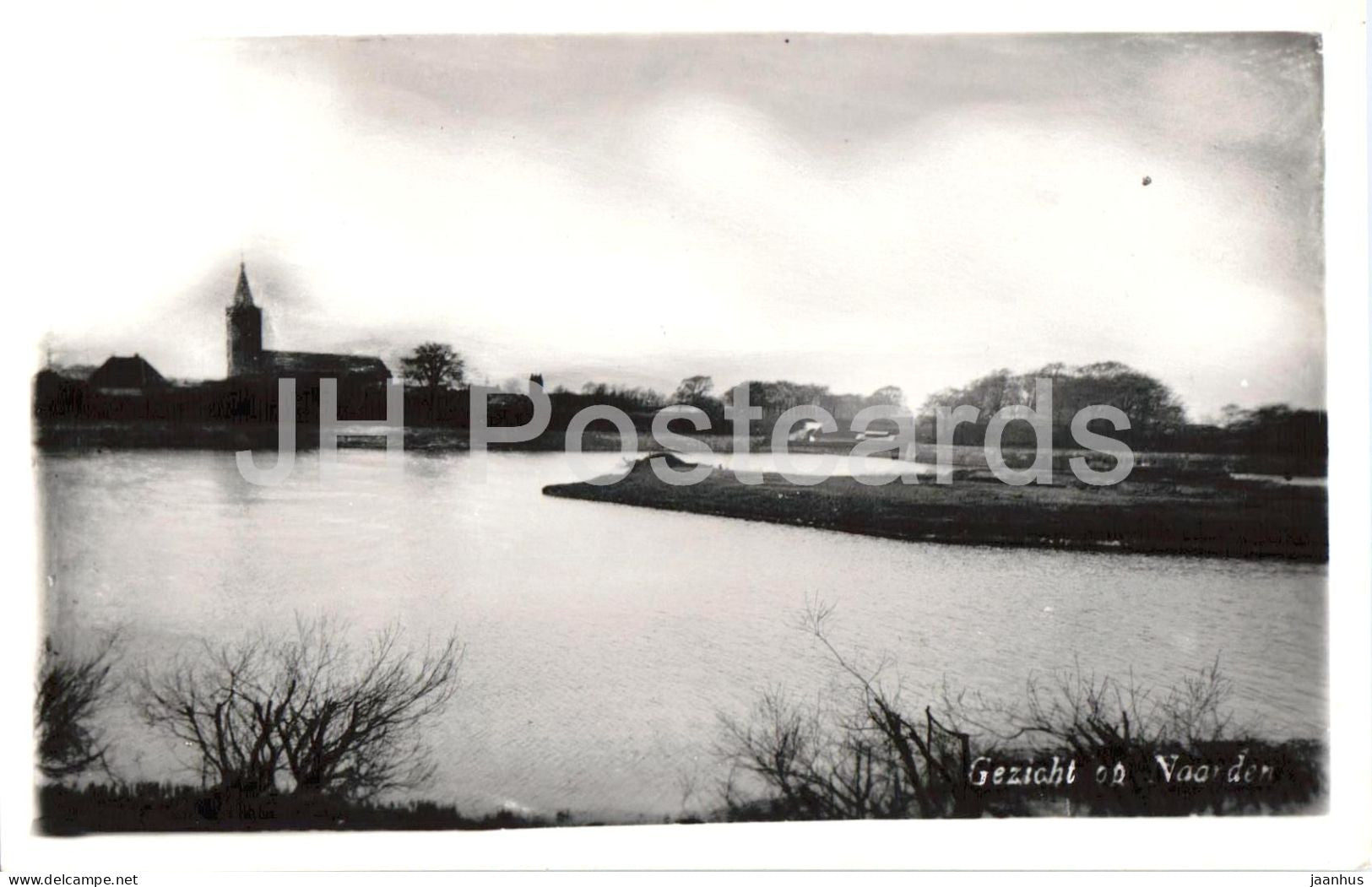 Gezicht op Naarden - View of Naarden - river view - church - landscape - old postcard - Netherlands - unused - JH Postcards