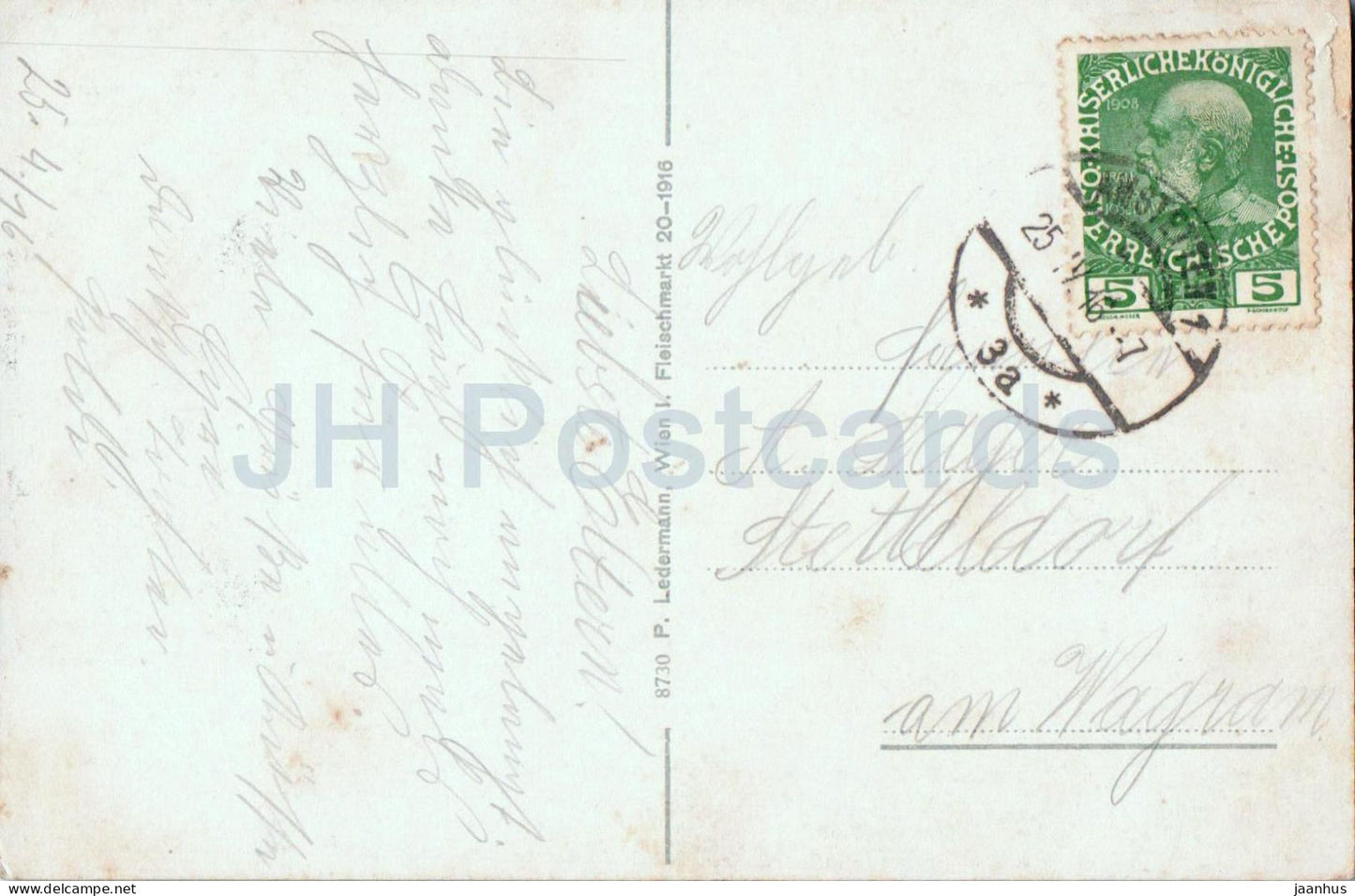 Amstetten 274 m Seehohe N. Oe. - city view - panorama - chapel - 8730 - old postcard - 1916 - Austria - used