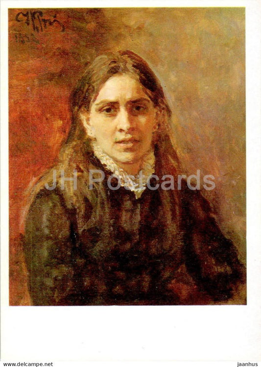 painting by I. Repin - Portrait of the Actress Pelagey Strepetova - woman - Russian art - 1974 - Russia USSR - unused - JH Postcards