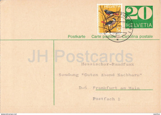 Guten Abend Nachbarn - Hessischer Rundfunk - postal stationery - 32 - 1972 - Switzerland - used - JH Postcards