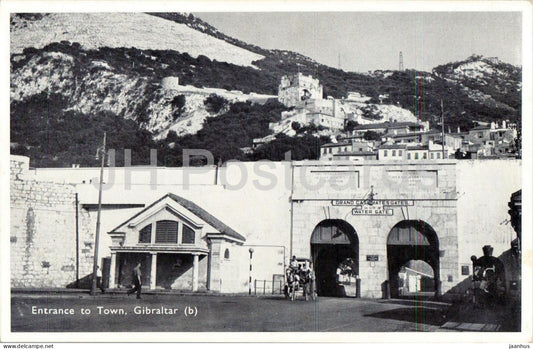 Gibraltar - Entrance to Town - Grand Casemates Gates - old postcard - Gibraltar - unused - JH Postcards