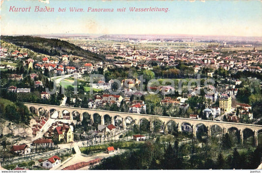 Kurort Baden bei Wien - Panorama mit Wasserleitung - 18539 - old postcard - 1915 - Austria - used - JH Postcards