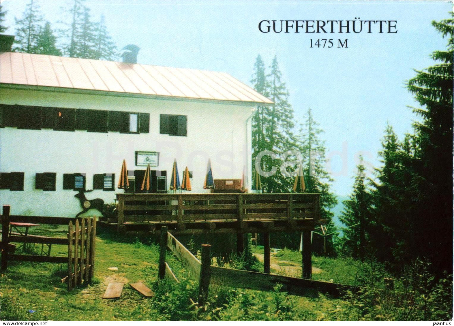 Gufferthutte 1475 m - mountain hut - alpine refuge - 1994 - Austria - used - JH Postcards