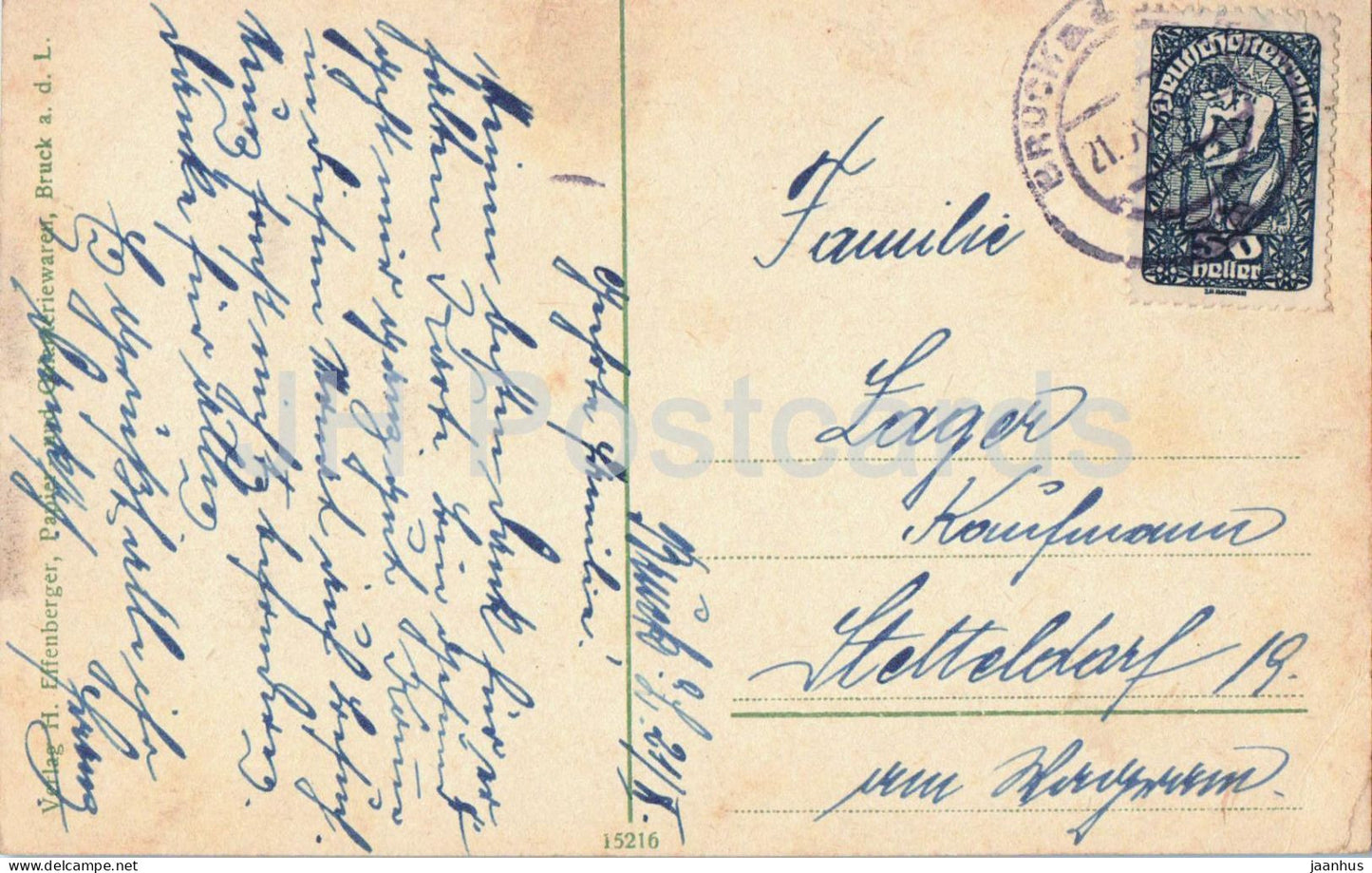 Bruck a. d. Leitha. Schloss Idylle - castle - No. 15216 - old postcard - 1921 - Austria - used