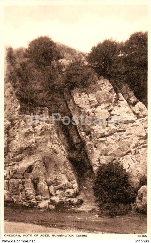 Cheddar - Rock of Ages - Burrington Combe - 58155 - old postcard - United Kingdom - unused - JH Postcards