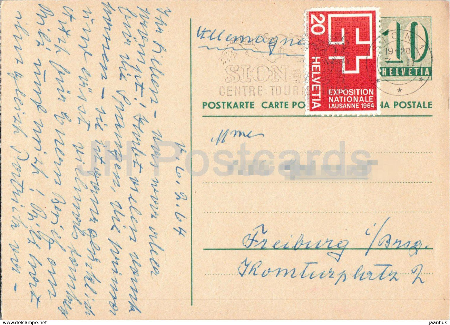 Postal stationery - 40 - 1964 - Switzerland - used - JH Postcards