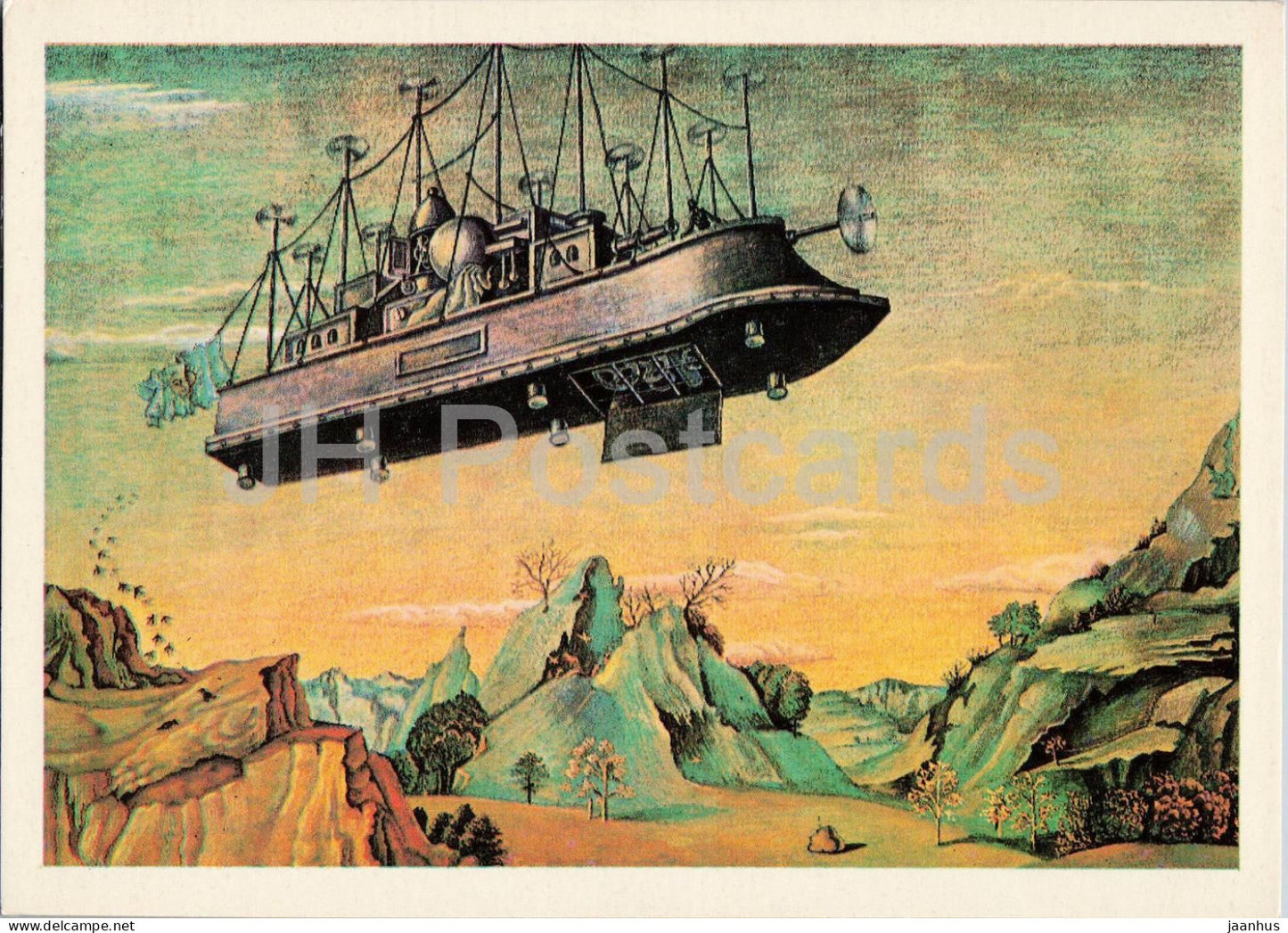 Robur the Conqueror - airship - Books of Jules Verne - 1980 - Russia USSR - unused - JH Postcards