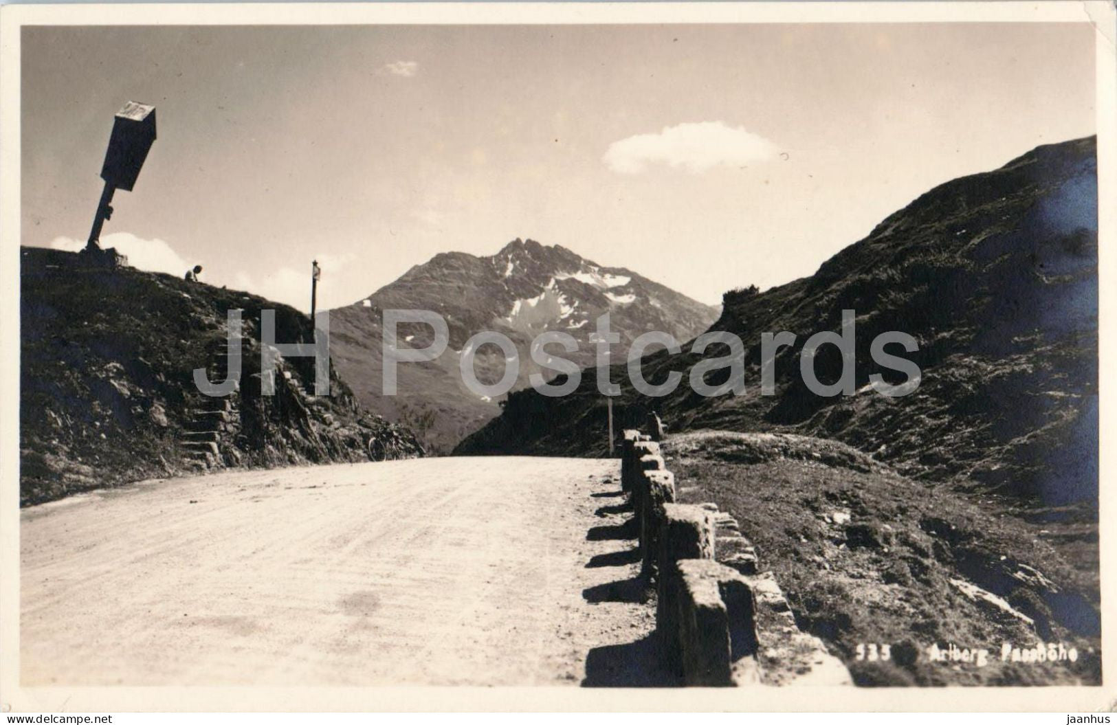 Arlberg Passhohe - Arlberg Pass - Mountain road - Alps - Nr. 535 - old postcard - Austria - unused - JH Postcards