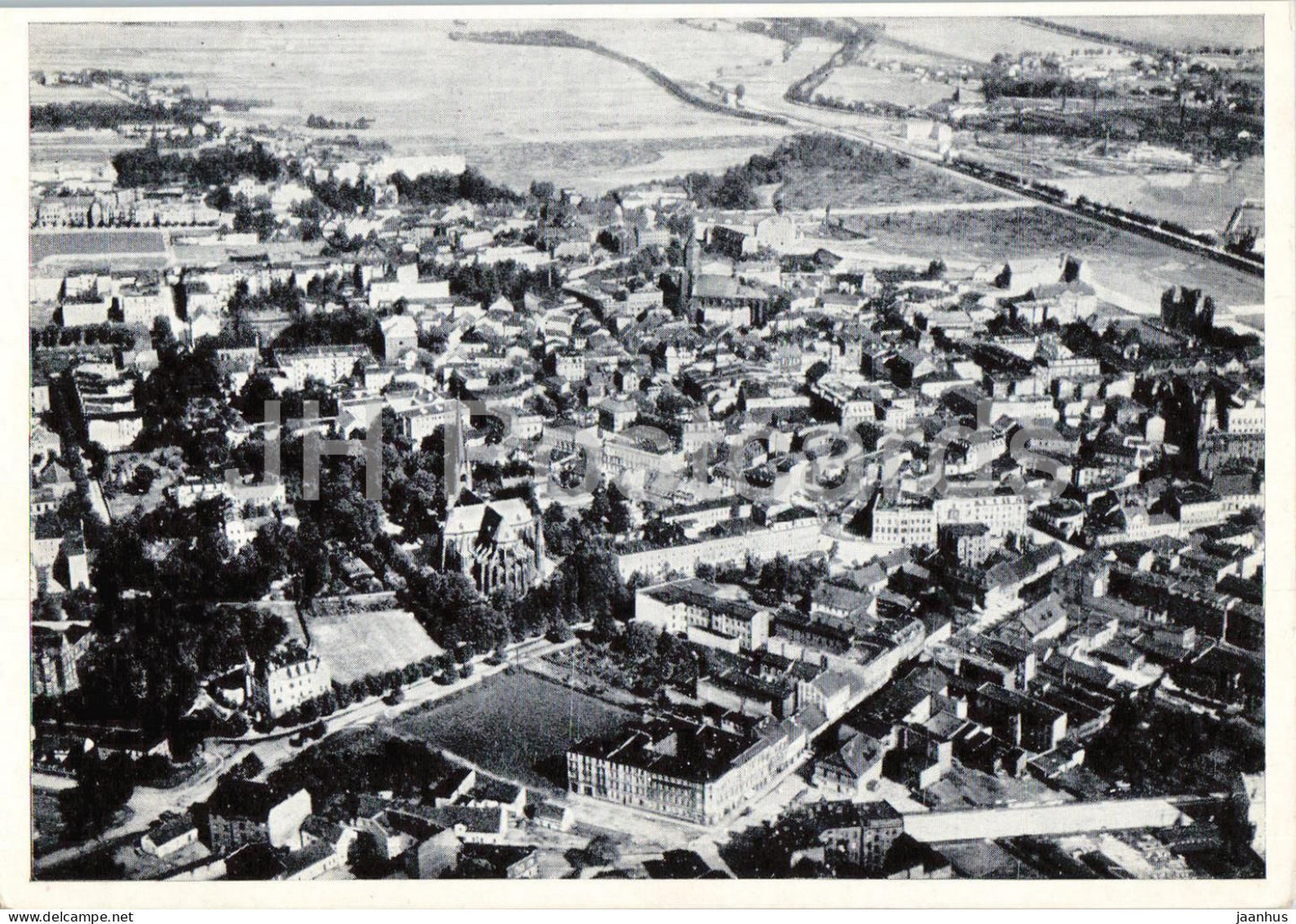 Gleiwitz OS - Stadtmitte - town centre - aerial view - Gliwice - Schlesien - Silesia - old postcard - Poland - unused - JH Postcards