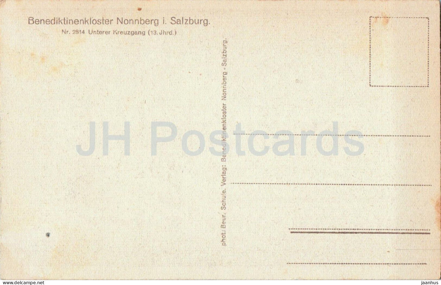 Benediktinenkloster Nonnberg i. Salzburg - Unterer Kreuzgang - monastery - 2814 - old postcard - Austria - unused
