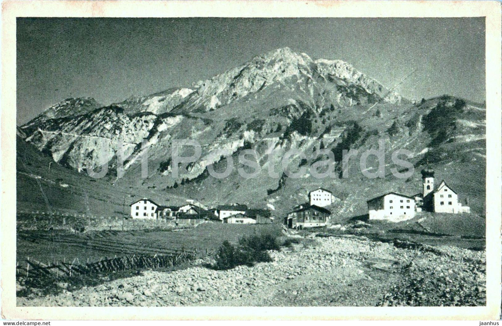 Stuben am Arlberg 1409 m - Trittkopf - Flexenstrasse - z Post - Panorama - old postcard - Austria - unused - JH Postcards