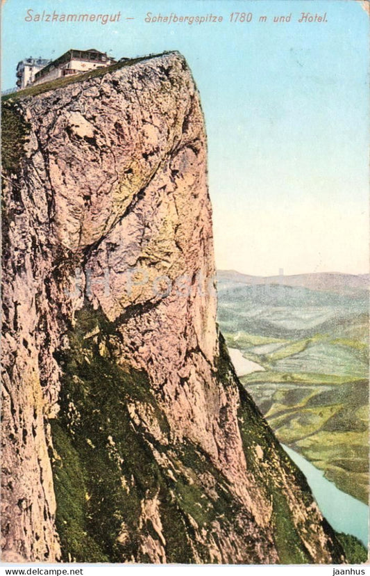 Salzkammergut - Schafbergspitze 1780 m und Hotel - No. 101 - old postcard - Austria - used - JH Postcards