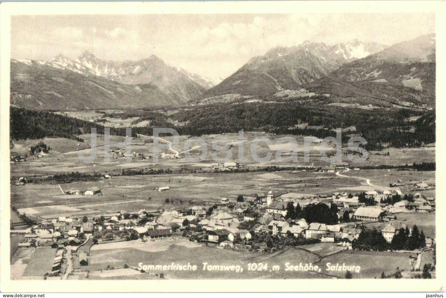 Sommerfrische Tamsweg 1024 m Seehohe - Salzburg - town valley mountains panorama - 36163 - old postcard - Austria - used - JH Postcards