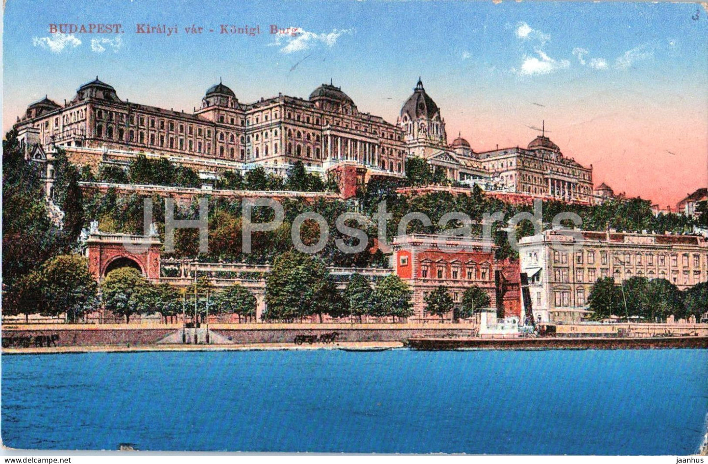 Budapest Kiralyi Var - Royal Palace - Danube river - Buda Castle - 17 - old postcard - 1915 - Hungary - used - JH Postcards