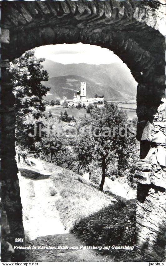 Friesach in Karnten - Blick vom Petersberg auf Geiersberg - town view - archway - 2261 - Austria - used - JH Postcards