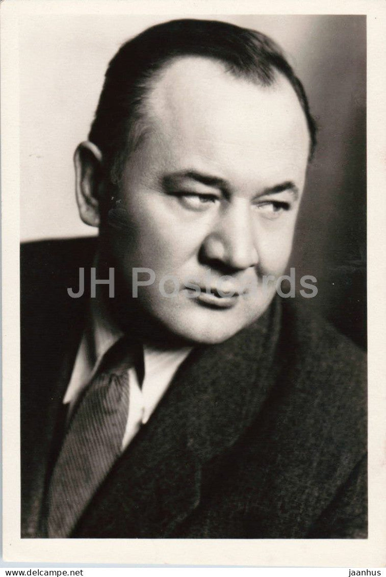 Boris Andreyev - Russian actor portrait - cinema - 1956 - Russia - USSR - unused - JH Postcards