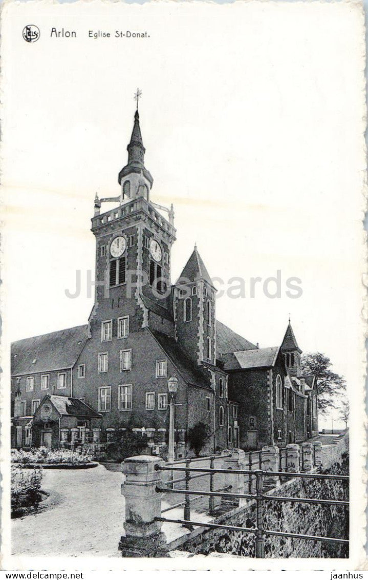 Arlon - Eglise St Donat - St Donatus Church - church - tower - old postcard - 1954 - Belgium - used - JH Postcards