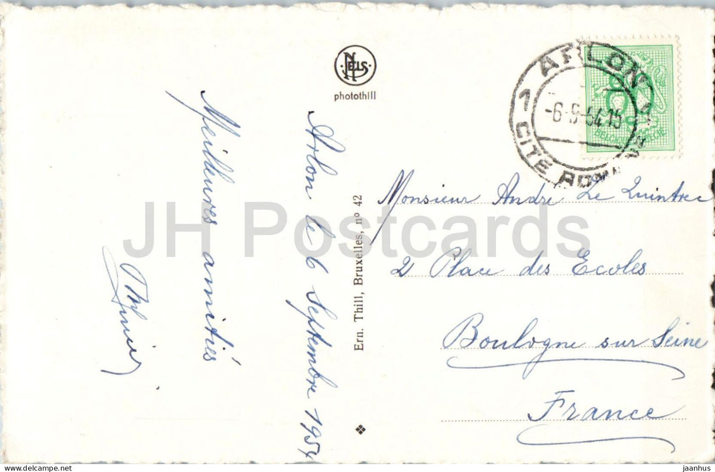 Arlon - Eglise St Donat - St Donatus Church - church - tower - old postcard - 1954 - Belgium - used