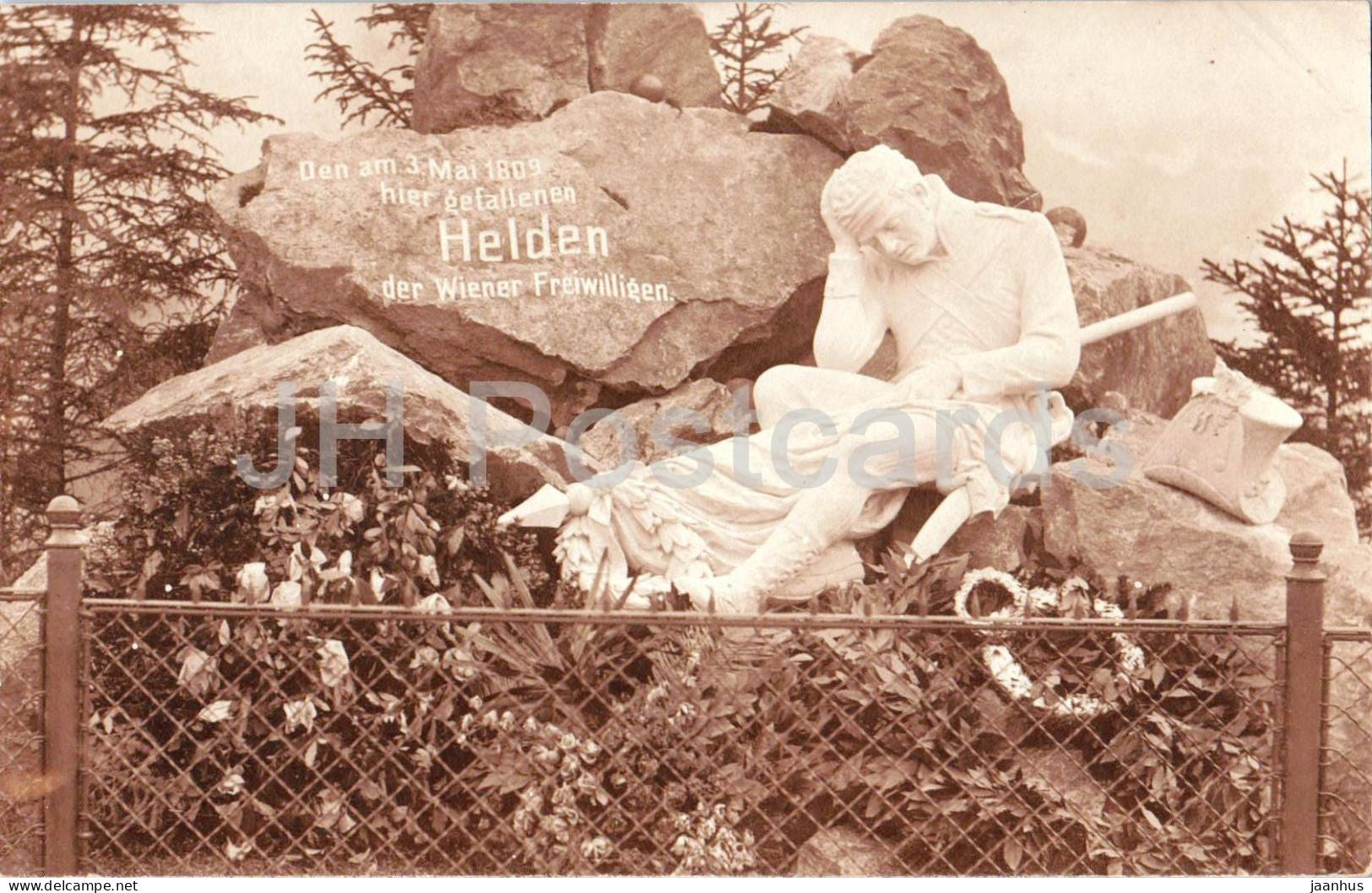 Linz - Monument Den am 3. Mai 1809 hier gefallenen Helden der Wiener Freiwilligen - old postcard - Austria - unused - JH Postcards