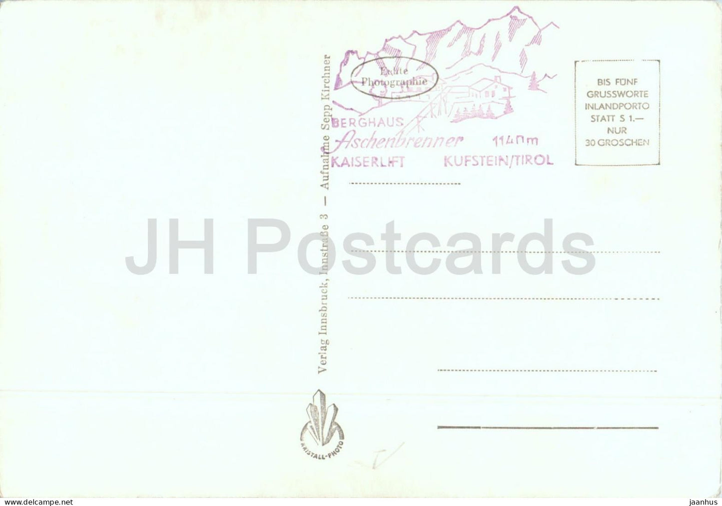Kaiserlift – Kufstein – Tirol – Berge – Alpenlandschaft – 3606 – alte Postkarte – Österreich – unbenutzt 