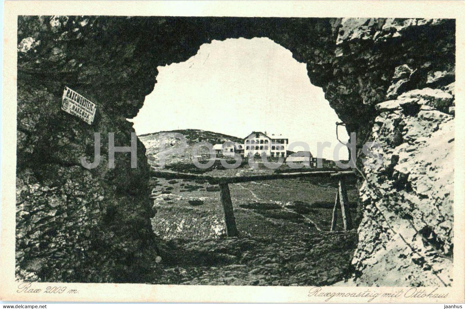 Rax 2009 m - Raxgmoasteig mit Ottohaus - 21513 - old postcard - 1922 - Austria - unused - JH Postcards