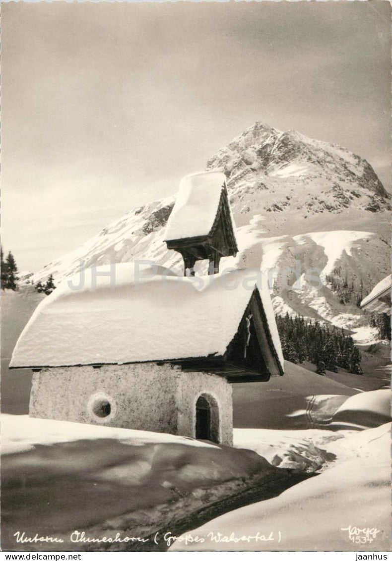 Unterer Ohmeshorn - Grosses Walsertal - chapel - mountain landscape - 1534 - old postcard - Austria - unused - JH Postcards