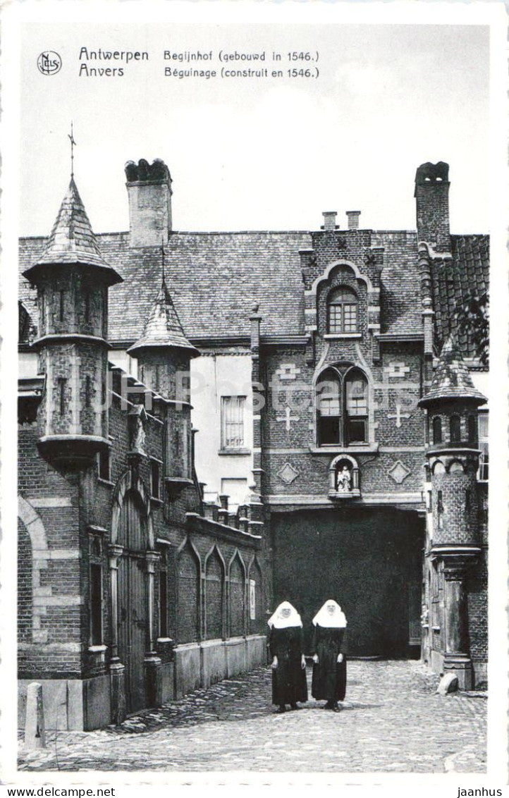 Antwerpen Begijnhof - Antwerp Beguinage - courtyard - nuns - 47 - old postcard - Belgium - unused - JH Postcards