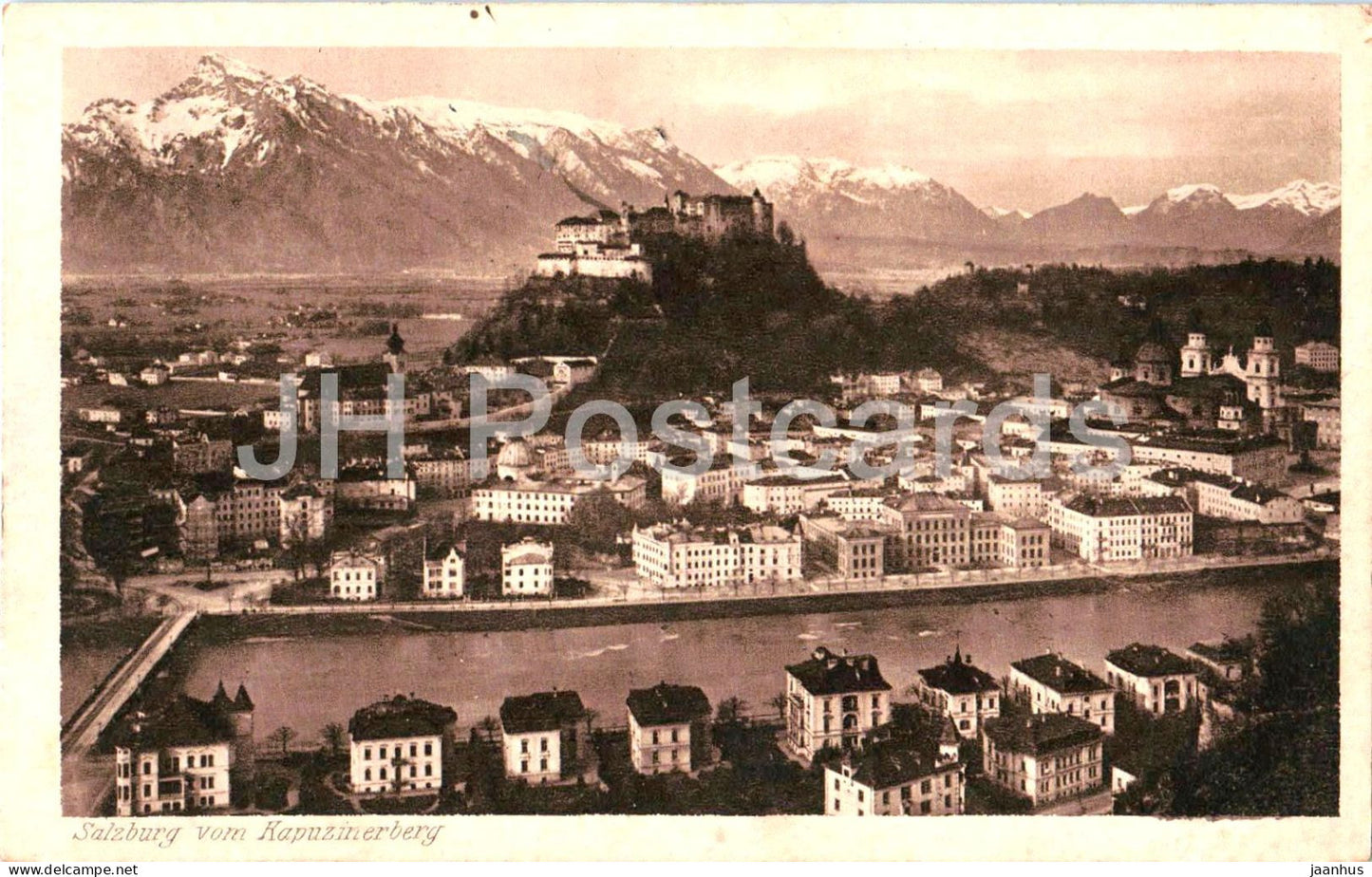 Salzburg - Festung vom Kapuzinerberg - No. 5 - old postcard - 1924 - Austria - used - JH Postcards